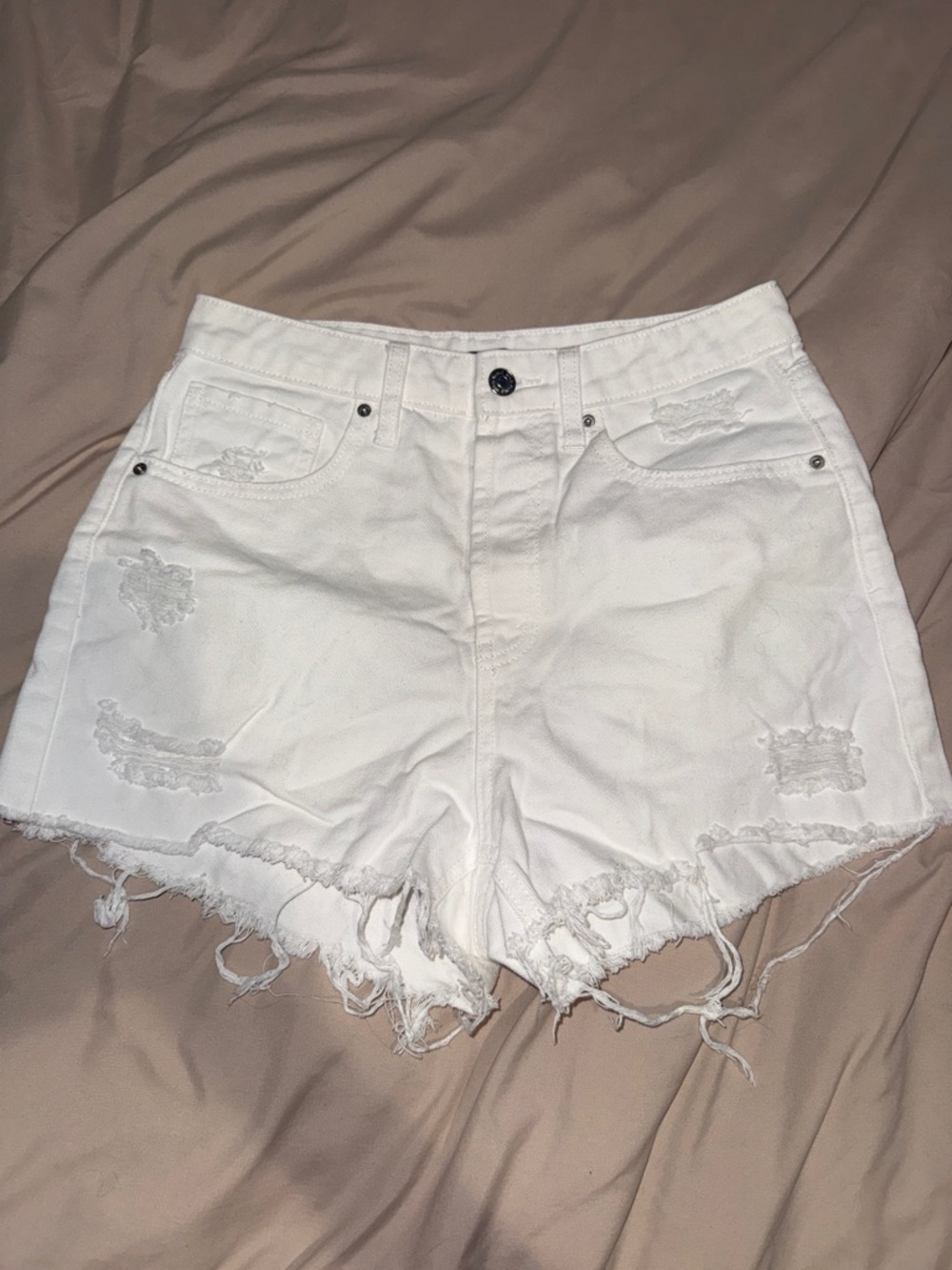 White Jean shorts